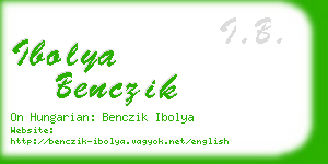 ibolya benczik business card